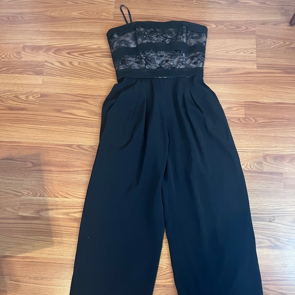 Liancarlo Couture  Elegant Black Jumpsuit Dress with Bodice Size 8